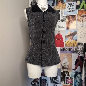 Vintage Gothic Grey Knit Vest
